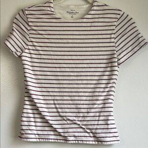 Women's Striped Light Blue and Maroon Top